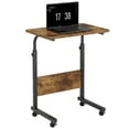 thumbnail image 3 of Soges Standing Computer Desk With Wheels, Movable Side Desk, Sitting Desk Height Adjustable Table Vintage Brown 23.6", 3 of 5