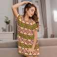 thumbnail image 3 of Easygdp Aztec Camisón de manga corta para mujer, informal, estampado, 3 of 6