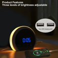 thumbnail image 4 of Ganfancp Reloj Despertador Inteligente Luz Ambiental Reloj Despertador Multifunción Luz Nocturna Espejo Led Reloj Despertador Ofertas Del Día 1X Despertador, 1X Cable de Datos, 4 of 7