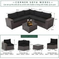 thumbnail image 2 of Kullavik Patio All Weather woven 6-Piece Metal Sectional Sets with Cushions,Black, 2 of 5