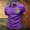 thumbnail image 2 of GrmtClth Pride T Shirt for Men Equality We the People Means Everyone Rainbow Graphic Polo Shirts Summer Short Sleeve Top Comfy Collared Button Clothing Purple 3XL, 2 of 4