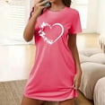 thumbnail image 2 of Women's Oversized Short Nightgown Fashion Chest Heart Print Short Sleeve Nightdress Tshirts Sleepdress Loose Comfy Sleepwear Pajama Shirts for Women L, 2 of 3