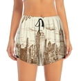 thumbnail image 4 of Lsque New York Printed Women's Running Shorts with Liner Pockets,Elastic Quick Dry Workout Athletic Gym Yoga Shorts,Womens High Waist Shorts-Small, 4 of 9