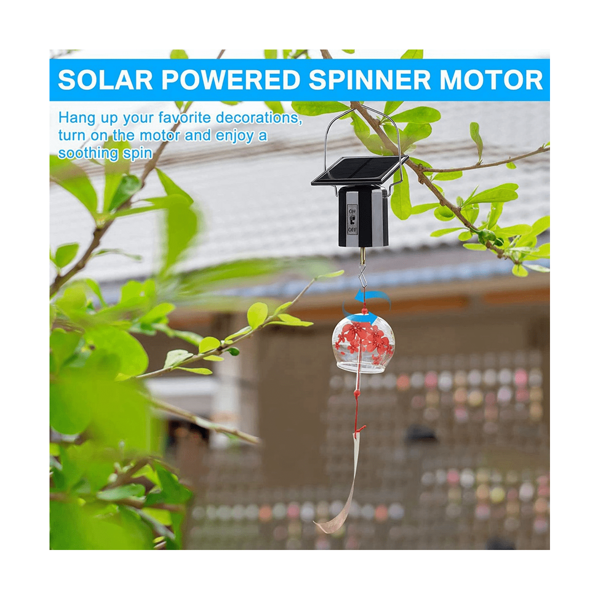 4Pcs Solar Powered Wind Spinner Motor Solar Energy Hanging Rotating Motor Revolving Wind Chime Spinner Motor for Display
