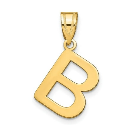 Diamond2Deal 14k Yellow Gold Bubble Letter B Initial Pendant for Women(L- 18.11 mm, W- 14.36 mm)