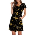 thumbnail image 2 of SMihono Robe Bohème d'Été pour Femmes Grande Taille Mode pour Femmes Robe Décontractée à Manches Courtes Croisées Col Rond avec Poche Imprimée, 2 of 7