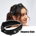 thumbnail image 2 of 1 diadema de malla con perlas sintéticas y diamantes de imitación, diadema acolchada brillante, diademas de cristal sintético, accesorios para el cabello para mujeres, negro, 1.3 pulgadas de ancho, 2 of 7
