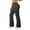 Gray, variant on cocolona Womens Street Casual High Waist Cargo Flare Pants Fleece Lined Elastic Button Waist Wide Leg Gym Workout Pants with Pockets
