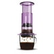 thumbnail image 1 of AeroPress Clear Purple Coffee Press - Método de preparación 3 en 1 que combina prensa francesa, espresso, café con cuerpo sin arena ni amargor, pequeña cafetera portátil para acampar y viajar, morado, 1 of 5