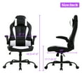 thumbnail image 2 of YRLLENSDAN Gaming Chair Video Game for Adults, Leather High Back Computer Chair with Flip-up Arms/Lumbar Support/Headrest Adjustable White Desk Chairs for Computer, Women Men, 2 of 8