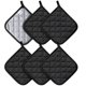 thumbnail image 1 of Joyhalo Paquete de 6 agarraderas para ollas de cocina, soporte para horno de algodón con gran resistencia al calor, almohadillas calientes antideslizantes para limpieza de cocina, negro, 1 of 1