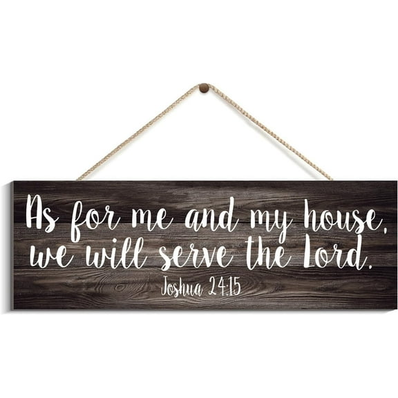 Wall Art Decor Wooden Sign As For Me And My House We Will Serve The Lord Sign Retro Hanging Wooden Plaque Decoration Farmhouse Porch Decor Vintage Wall Decor 16 X 4 Inch