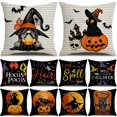 thumbnail image 2 of Funda de cojín de Halloween de 45x45cm, decoración de calabaza, fantasma, murciélago, mago, funda de almohada para el hogar, suministros de fiesta de Halloween de miedo, regalo, 2 of 4