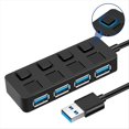 thumbnail image 3 of 4-Port Button USB3.0 HUB Switch USB Splitter1 to 4 Hub Type-C Extender for Laptop Computer Accessoriess,A,1 * Splitter,Black, 3 of 8