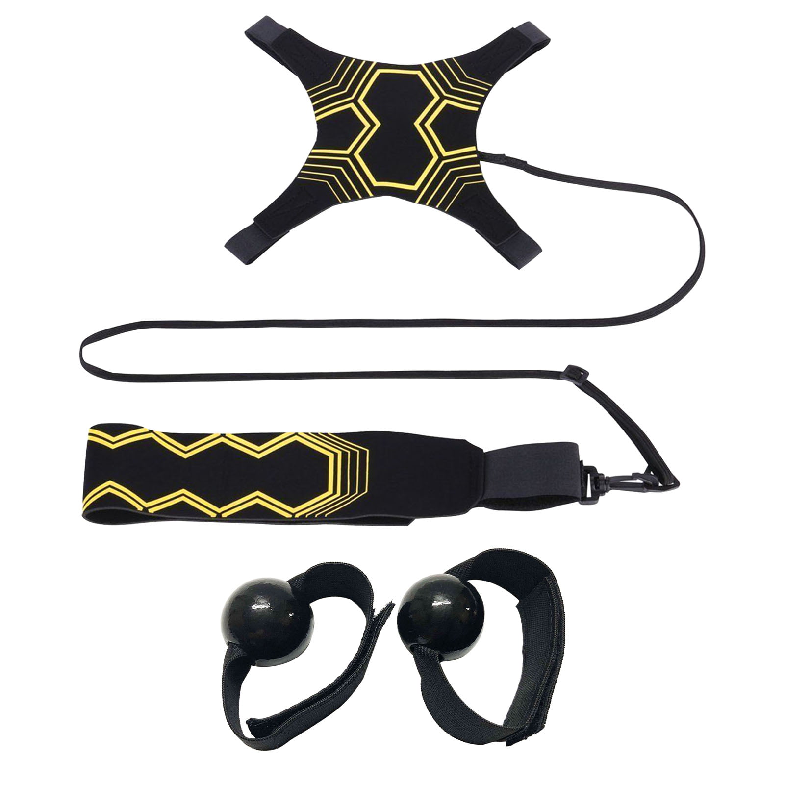 Non-Interference Solo Serve Spike and Hitting Practice Trainer with Fingers Braces & Wrist Sleeves for Beginners & Experts Volleyball Training Equipment Aid Also for Football Training
