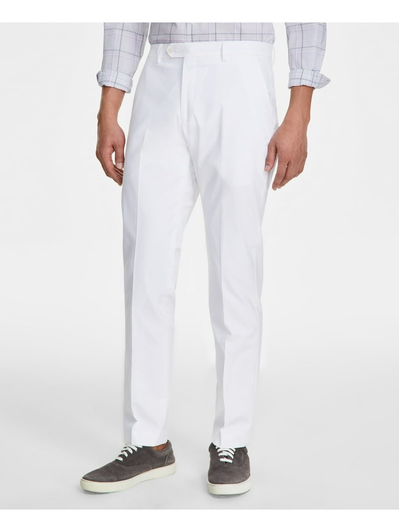 Tommy Hilfiger Men's Modern-Fit Th Flex Stretch Chambray Suit Separate Pants - White - 30x32