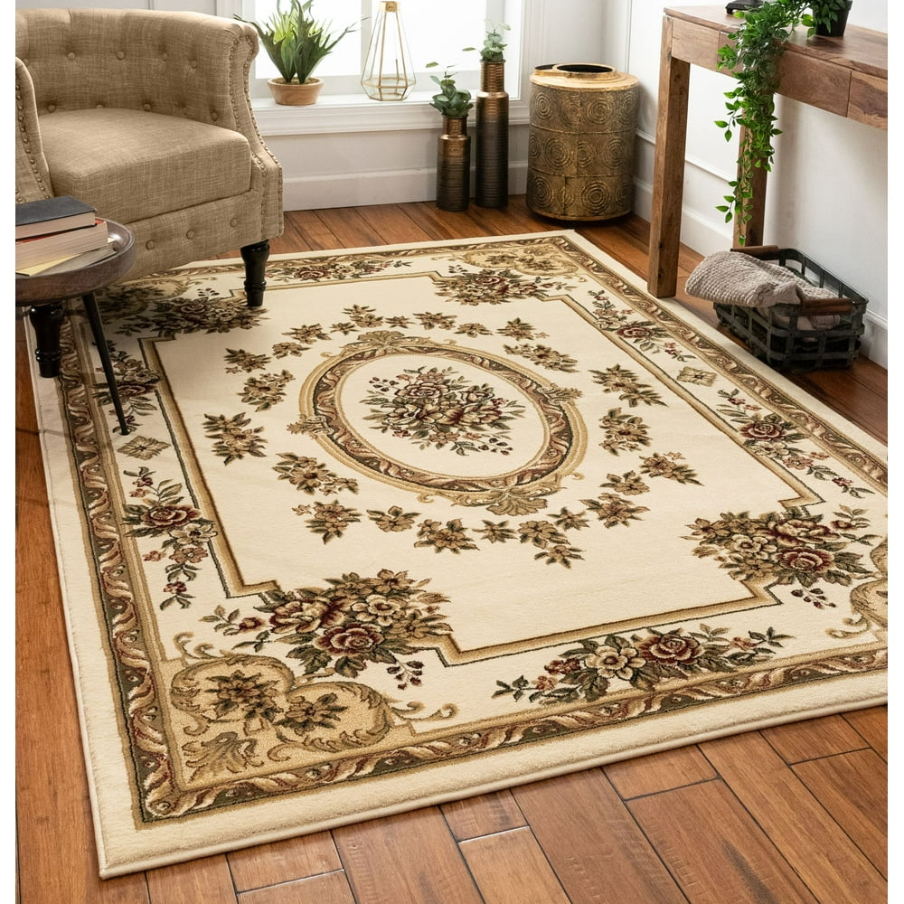 Pastoral Medallion Ivory French European Formal Traditional 4x5 4x6 (3