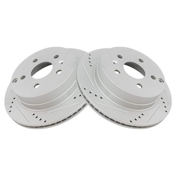 TRQ Rear Performance Brake Rotors Set Premium G-Coated Fits Select 2010-2017 Chevrolet Equinox GMC Terrain