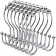 thumbnail image 1 of 12 Pcs Shower Curtain Hooks  Shower Curtain Rings Rust Proof Black Shower Curtain Hooks Balanced Smooth Glide Double Shower Curtain Hooks  Shower Hooks for Shower Curtain, 1 of 6