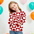 thumbnail image 3 of ATOGUTA Sweatshirt Girl Kids Casual Long Sleeve Loose Valentine's Day Tops Comfy Lightweight Pullovers Size 2T-14, White, 3 of 5