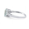thumbnail image 3 of AFFY 8X6MM Emerald Cut Blue Aquamarine & White Topaz CZ Bridal Engagement Ring for Women in 14k White Gold Over Sterling Silver Jewelry Gift For Her, Ring Size-12, 3 of 6