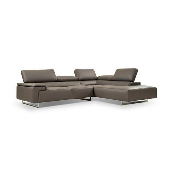 J&M Furniture  Right Facing Chaise with Sectional Sofa - Grey