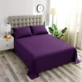thumbnail image 2 of 400 Thread Count 3 Piece Flat Sheet ( 1 Flat Sheet + 2- Pillow cover ) 100% Egyptian Cotton Color Purple Solid Size Twin XL, 2 of 4