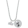 thumbnail image 1 of Delight Jewelry Silvertone Marathon - 26.2 with Pink Crystal Silvertone Script Initial Disc - I - Charm Necklace, 20"+3", 1 of 4