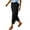 Black, variant on Hibeli Linen Pants Women Lightweight Drawstring Elastic Waist Cargo Jogger Pants with Pockets