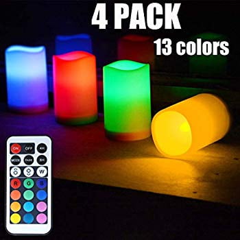 4 Packs Flameless Candles Color Changing With Remote Battery Operated Candles Light With 13 Color Changing Candle Sets For Wedding Decor Christmas Decor Birthday And Room Decor Walmart Com Walmart Com