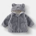 thumbnail image 4 of JUMEYU Toddler Girls Fleece Hoodie Toddler Girls Fleece Zip-Up Hooded Jacket with Bear Ear Plush Detail 4T 5T (Grey,4-5 Years), 4 of 8