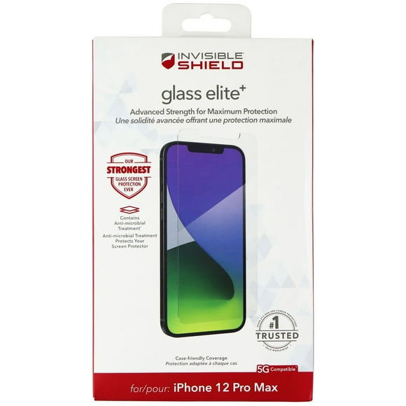 ZAGG InvisibleShield Verre Élite + Protecteur d'Écran pour iPhone 12 Pro Max