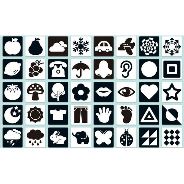 Papel Flash Tarjetas De Alto Contraste Para Bebés Recién Nacidos