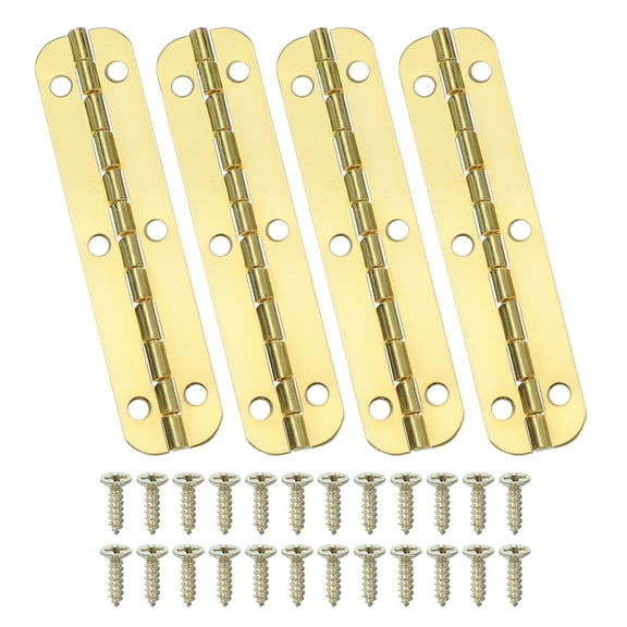 Uxcell Small Piano Hinge Mini Jewelry Box Hinges with Screw for Jewellery Wooden Box Yellow