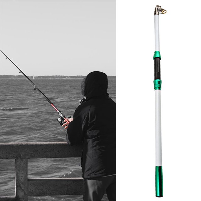 Caña de pescar telescópica, cañas de pescar de s portátiles para viajes, agua salada dulce, caña de pescar en , pesca en barco 0M blanco DYNWAVEMX caña de pescar telescópica
