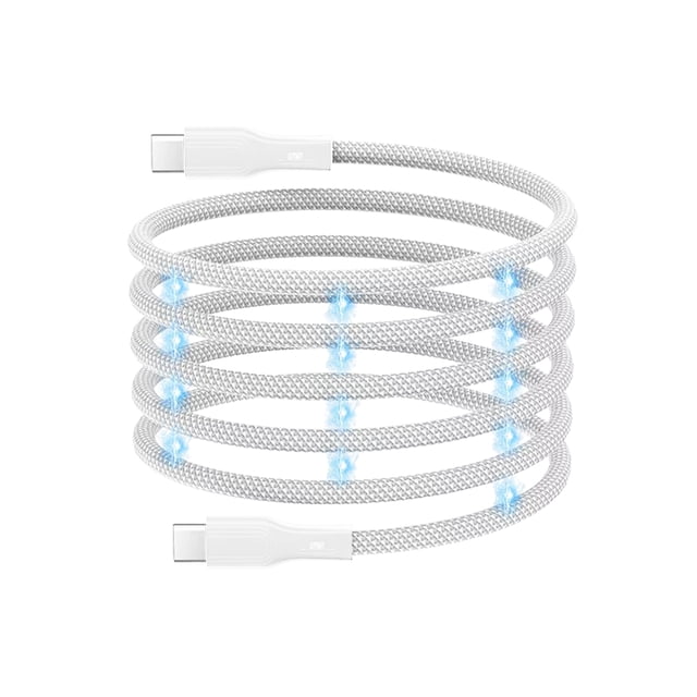 Cable de Carga USB C Mubitech Blanco Carga Rápida 65 W Tipo C Magnético