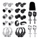thumbnail image 1 of 12pares Aretes Hombre Mujer Pendientes De Acero Inoxidable NEGRO, 1 of 5