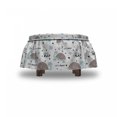 thumbnail image 4 of Nursery Ottoman Cover, Let's Play Turtle and Snail, 2 Piece Slipcover Set with Ruffle Skirt for Square Round Cube Footstool Decorative Home Accent, Standard Size, Pale Blue Dust White, by Ambesonne, 4 of 5