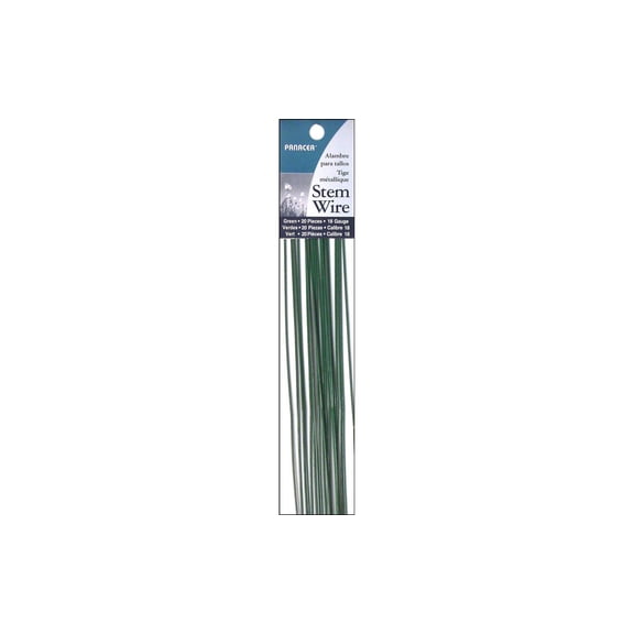 Panacea Stem Wire 18 Gauge 18" 12/Pkg-Green