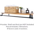 Heavy Duty Black 12 Inch Closet Rod Shelf Brackets, 2 Pack Durable ...