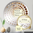 thumbnail image 3 of Designart "Mocha Spiral with Gilded Brown" Abstract Spirals Spiral Dot Round Wall Mirror - Abstract Oval Printed Decorative Mirror - Multiple Color Options, 3 of 5
