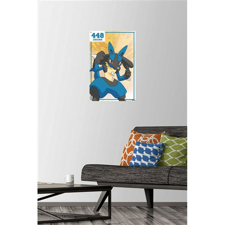 Pokémon - Lucario 448 Wall Poster with Push Pins, 14.725\