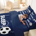 thumbnail image 5 of Erosebridal Football Court Pattern 7-Piece Twin Bedding Sets,Ball Sport Games Bedding Comforter Set For Soccer Lovers,Reversible Navy, 5 of 7