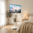 thumbnail image 5 of Homy Casa Mobile TV Stand for 32-75 Inch TVs with Wheels Adjustable Height Swivel Mount with Storage Shelf, 5 of 9