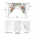 thumbnail image 5 of Retro Flower Swag Valances for Windows, Small Curtains Drapes, Pastoral Pastel Pink Rose Floral Leaf Kitchen Window Curtains Over Sink Rod Pocket Window Treatment Valance for Bedroom/Bathroom 56"x36", 5 of 5
