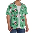 thumbnail image 4 of KLL Christmas French Bulldog Print Men's Shirt Short Sleeve Button Down Summer Cuba Beach Shirts- Small, 4 of 7