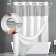 thumbnail image 5 of Hook-Free Double-Layer Shower Curtain Set with Detachable Liner – Waffle Weave Design (Brown,183CM*190CM), 5 of 10
