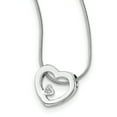 thumbnail image 1 of SS White Ice .03ct Diamond Heart Necklace 18 Inch, 1 of 3