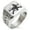 Silver, variant on Stainless Steel Iconic Pirate Crossbones Skull Geometric Pattern Biker Style Polished Ring