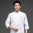 thumbnail image 4 of CHEF UNIFORM Uniform Cocina de manga larga Delantal con bolsillos delanteros Butcher Professional Home Suministros Sweat Bands for Grill Restaurant White M seitruly LF000324-07, 4 of 7